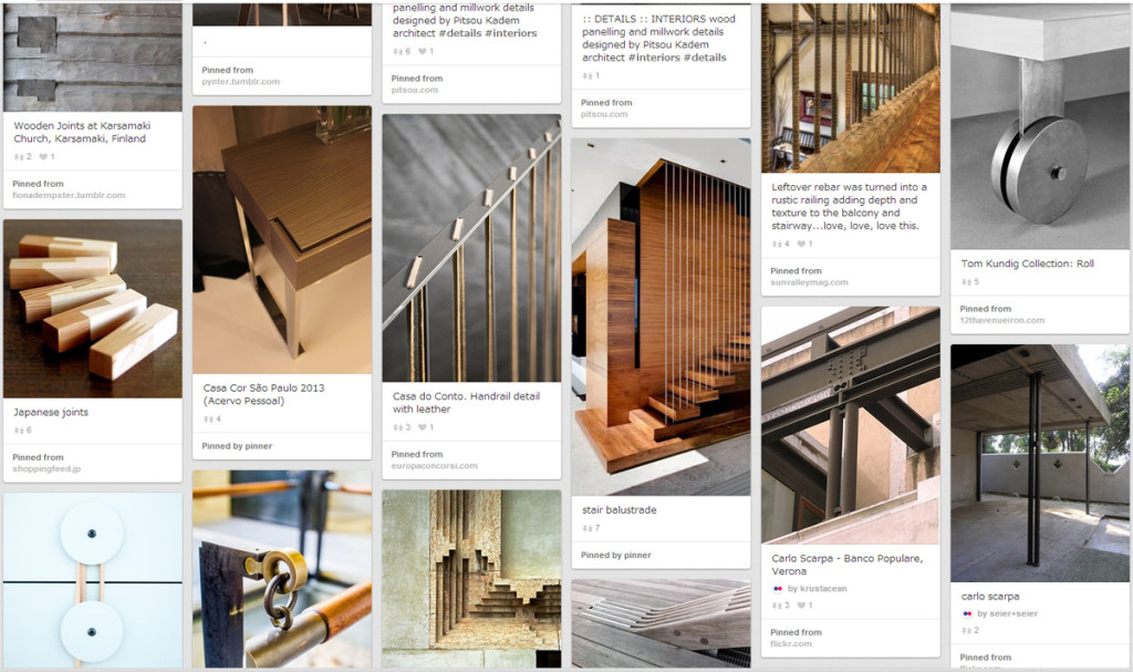 Design is in the Details: From Furniture to Architecture - detail inspiration from pinterest board by T. Nishibayashi