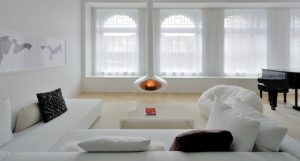 The Modern Hearth - Fireorb in Soho Duplex Loft by David Hotson Architect