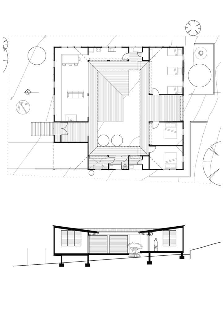 Modern Courtyard House Plan: Bourne Blue Architecture
