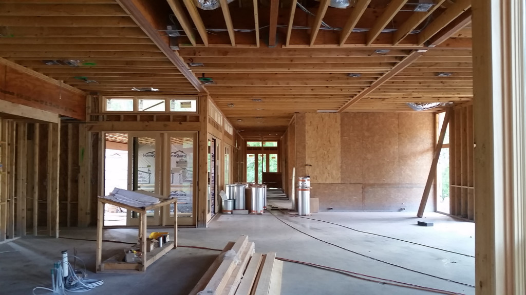 Modern Residence, Construction Progress on Lake Wylie House