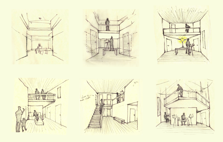 Architectural Sketches - Modern Home and Music Studio - Studio MM Architect