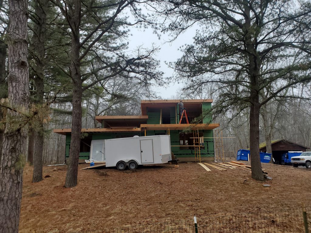 modern Residential architecture under construction in the Hudson Valley