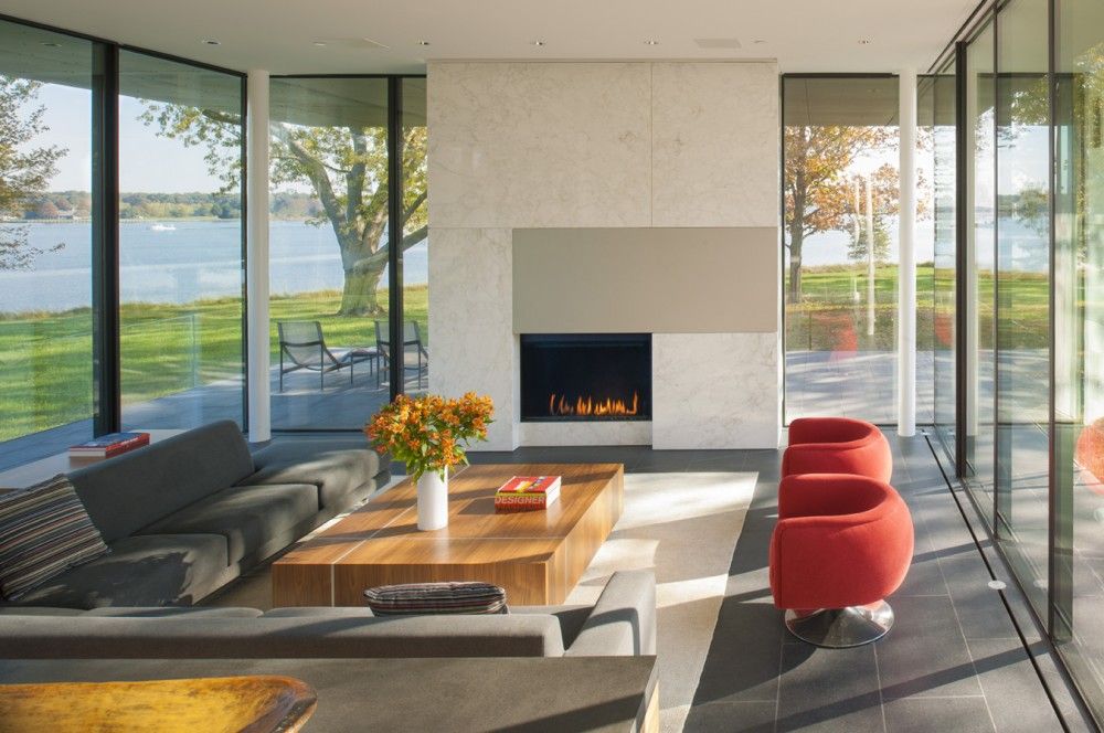 modern fireplace design - custom residential architecture