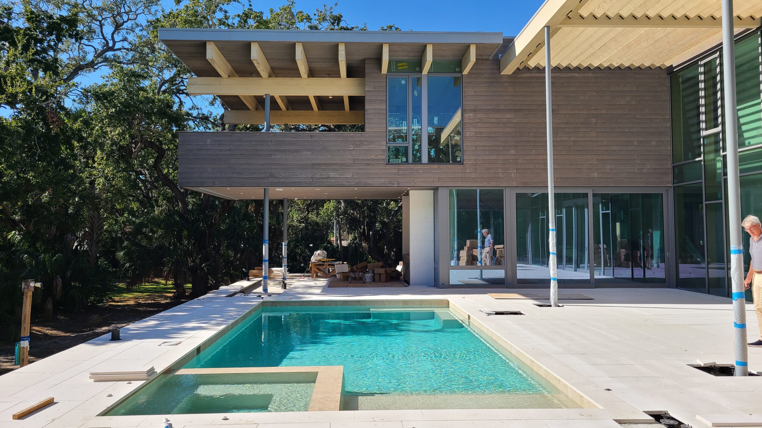 8 Oaks, a modern home in Tampa Florida is nearing completion.