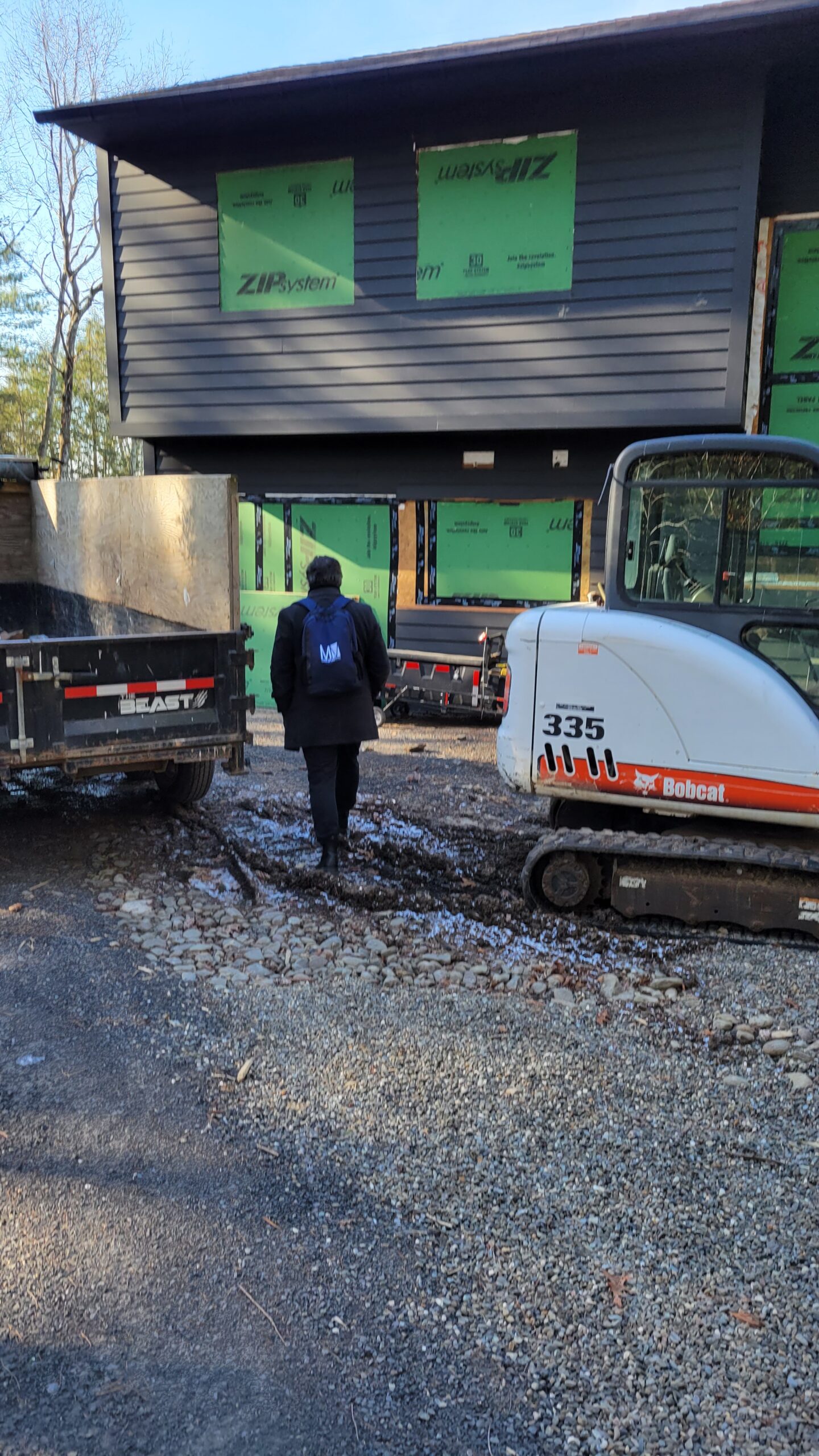 Woodland Pop House - Custom modern home renovation under construction