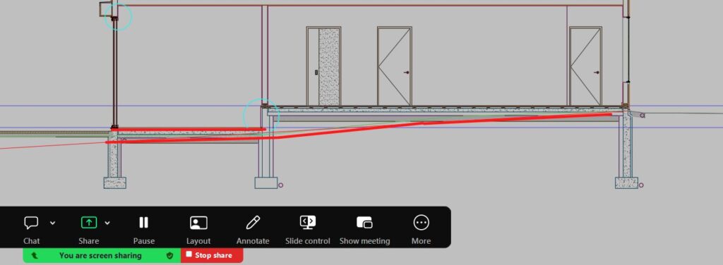 Construction document detail screenshot for The Nest, showing structural and site coordination progress.